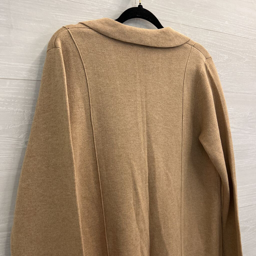 J Jill Brown Knit Blazer Cardigan Sweater Medium