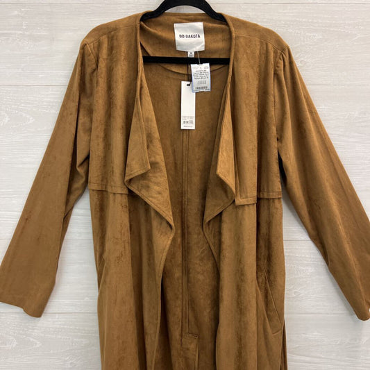 BB Dakota Brown Suede Open Front Long Jacket Meidum
