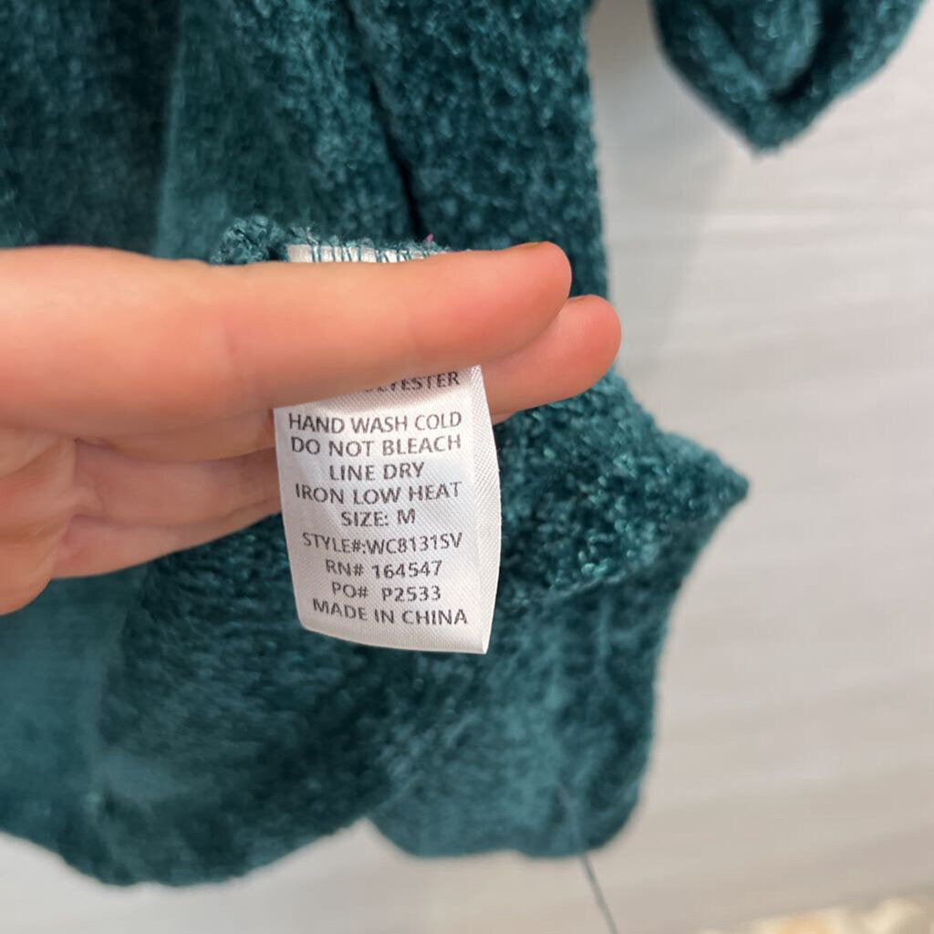 Flawless Green Soft Knit Long Sleeve Slouchy Open Front Cardigan Medium