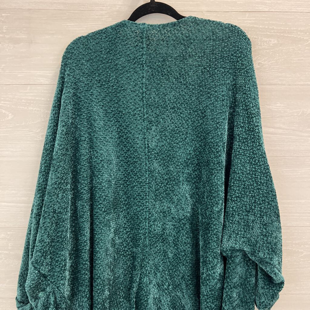 Flawless Green Soft Knit Long Sleeve Slouchy Open Front Cardigan Medium