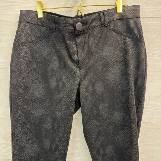 Democracy Black Snakeskin Print Skinny Leg Pants 10