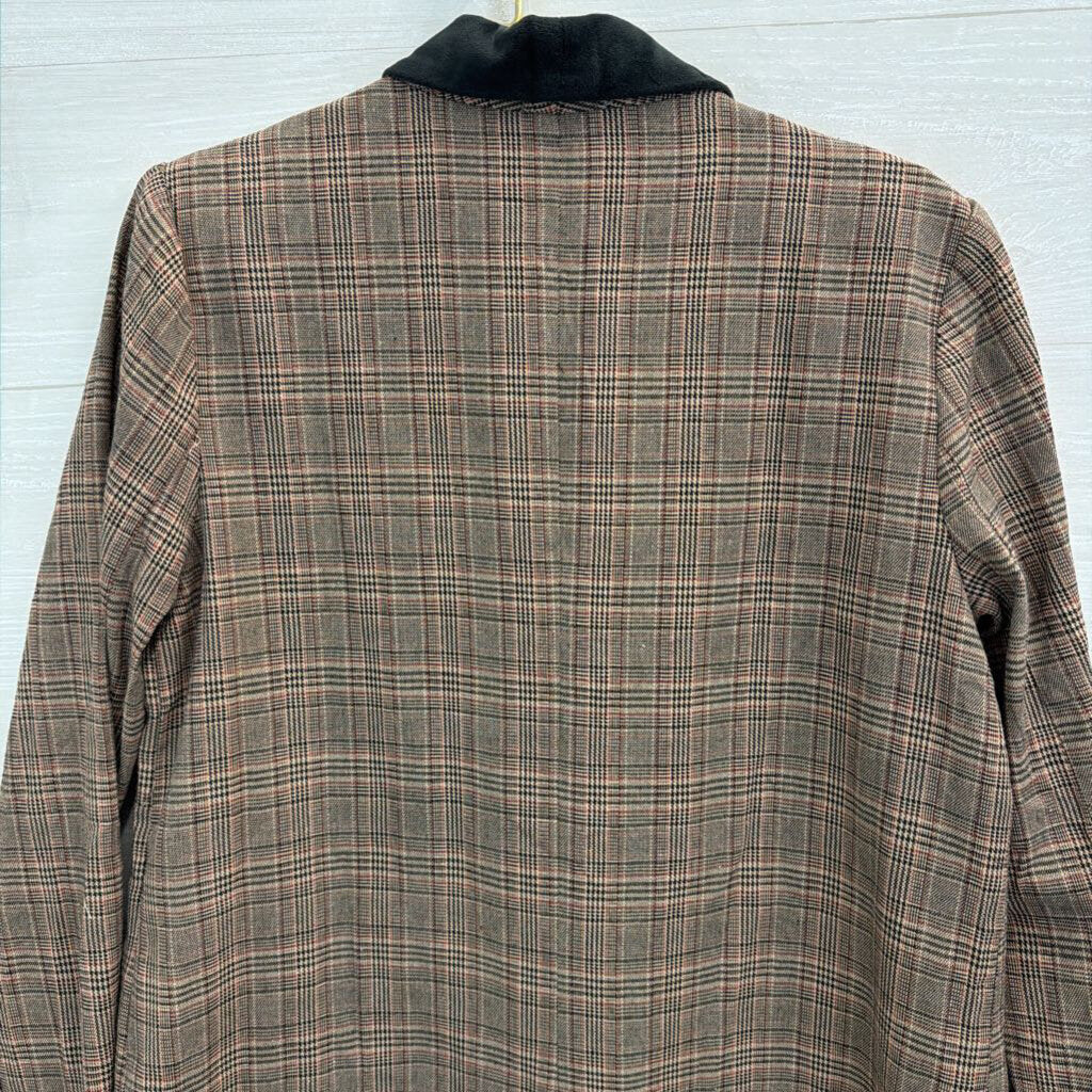 Gimmicks Brown/ Black Plaid Blazer Jacket Large