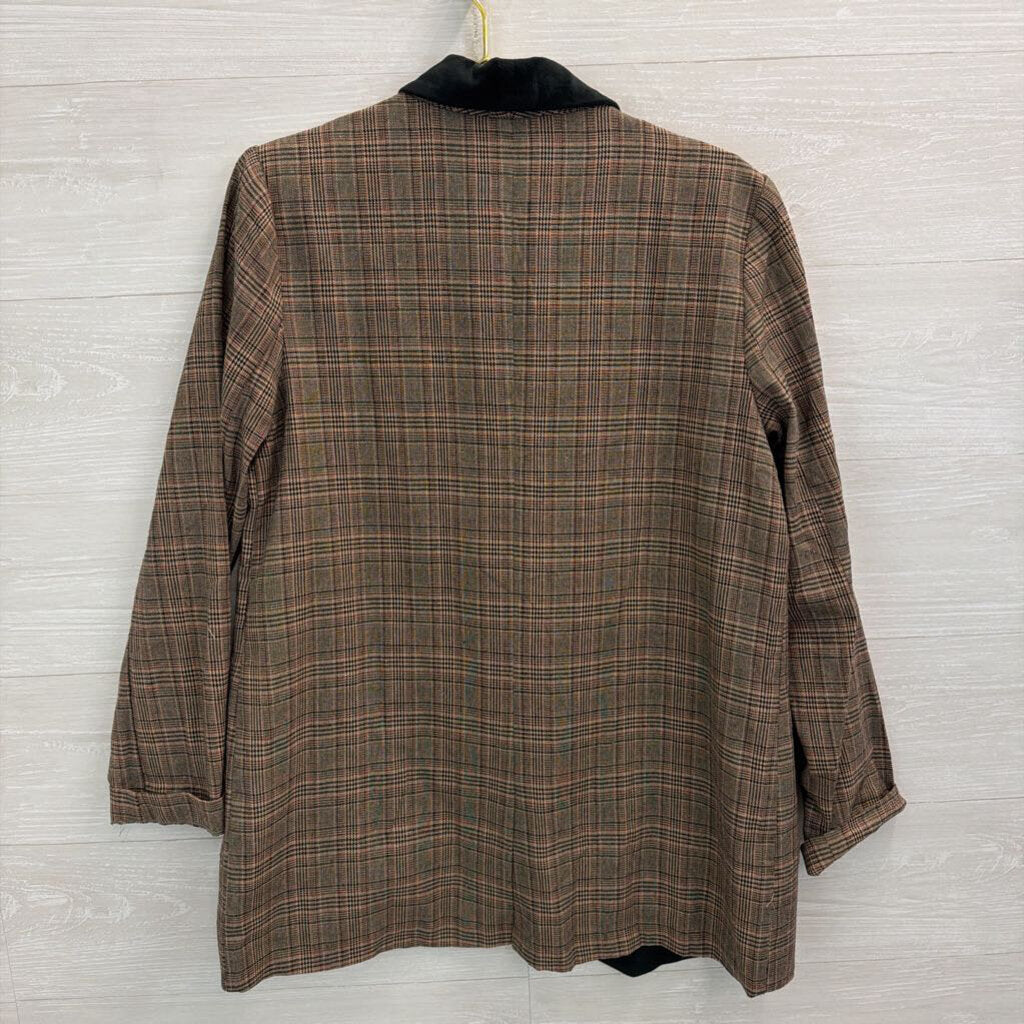Gimmicks Brown/ Black Plaid Blazer Jacket Large