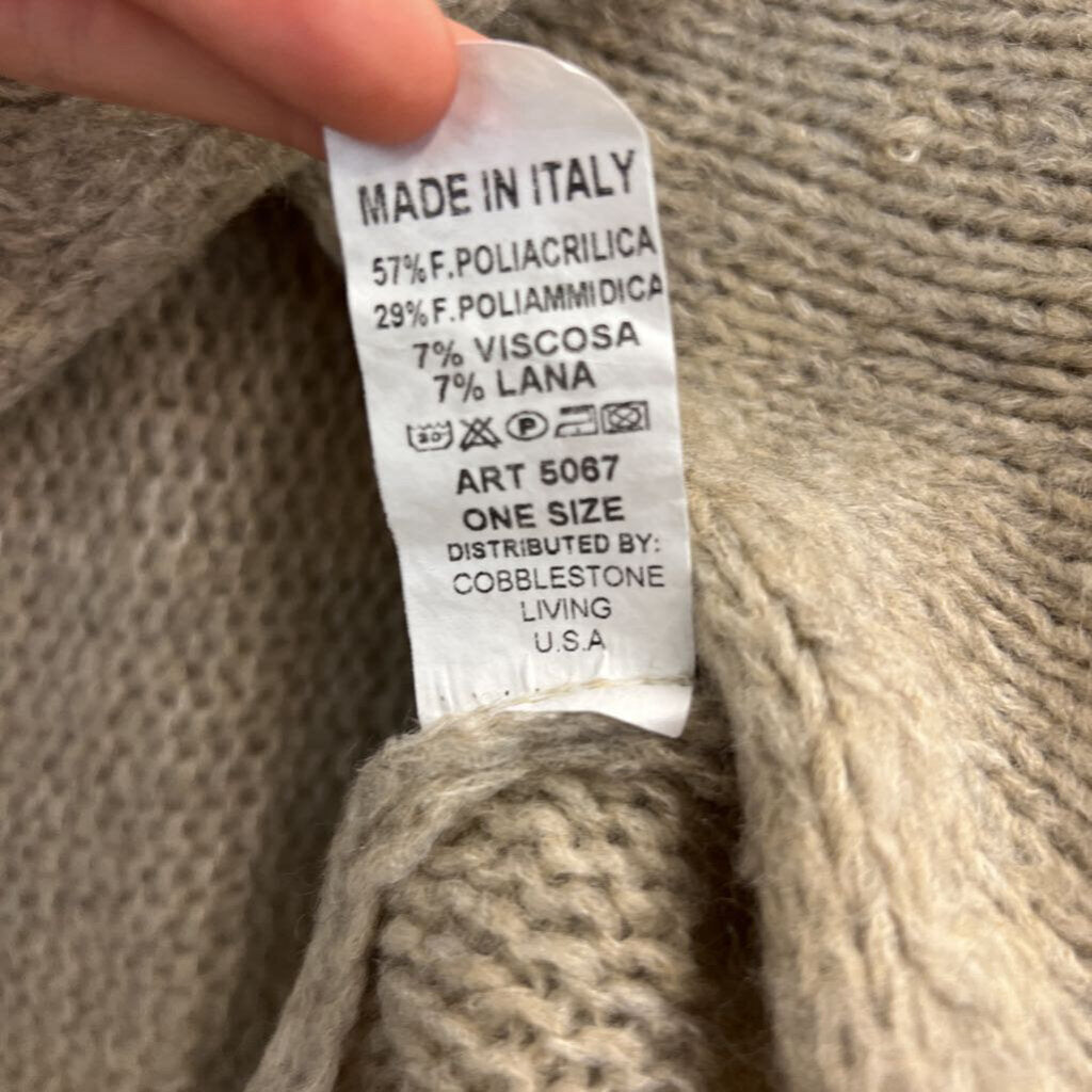 Cobblestone Living Beige Soft Knit Alessandra Wrap Sweater Medium