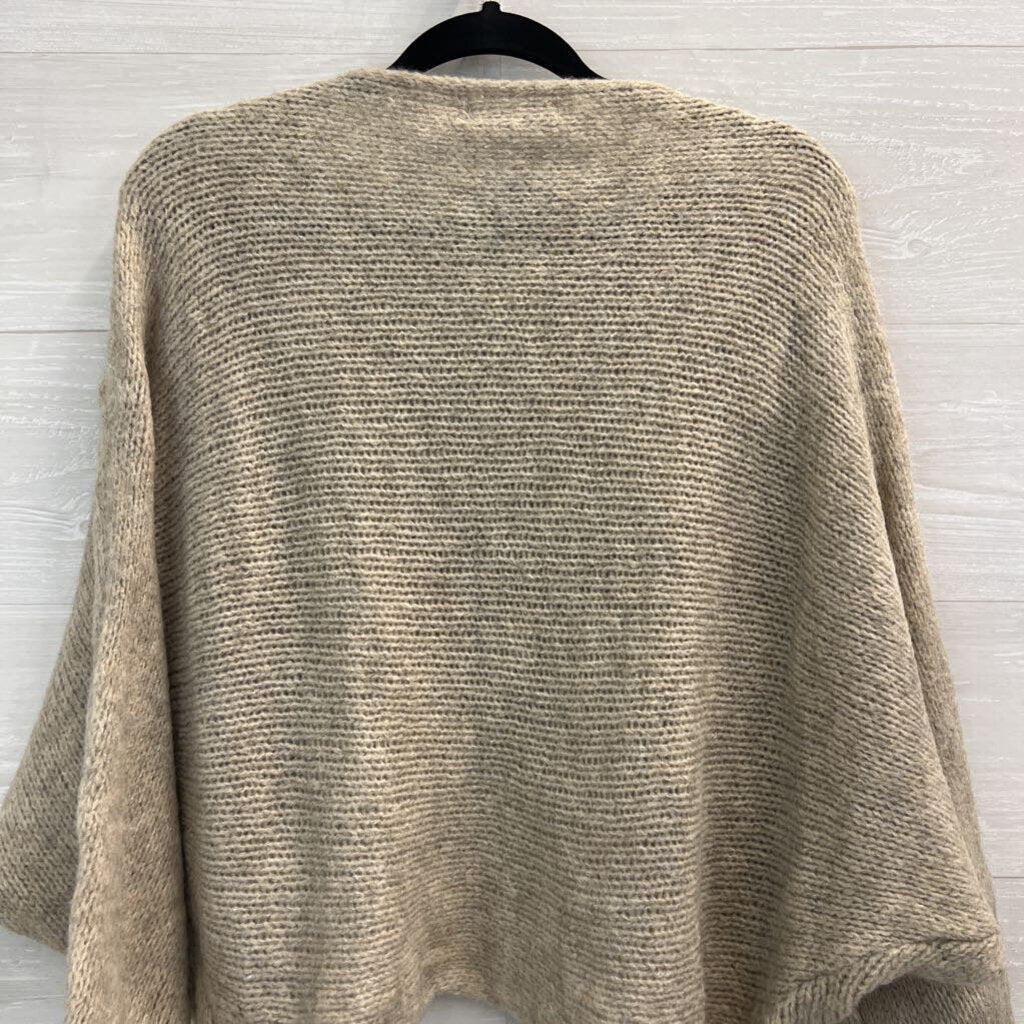Cobblestone Living Beige Soft Knit Alessandra Wrap Sweater Medium