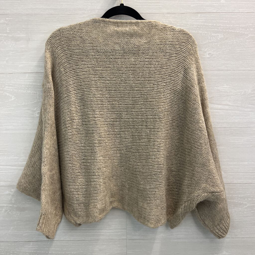 Cobblestone Living Beige Soft Knit Alessandra Wrap Sweater Medium
