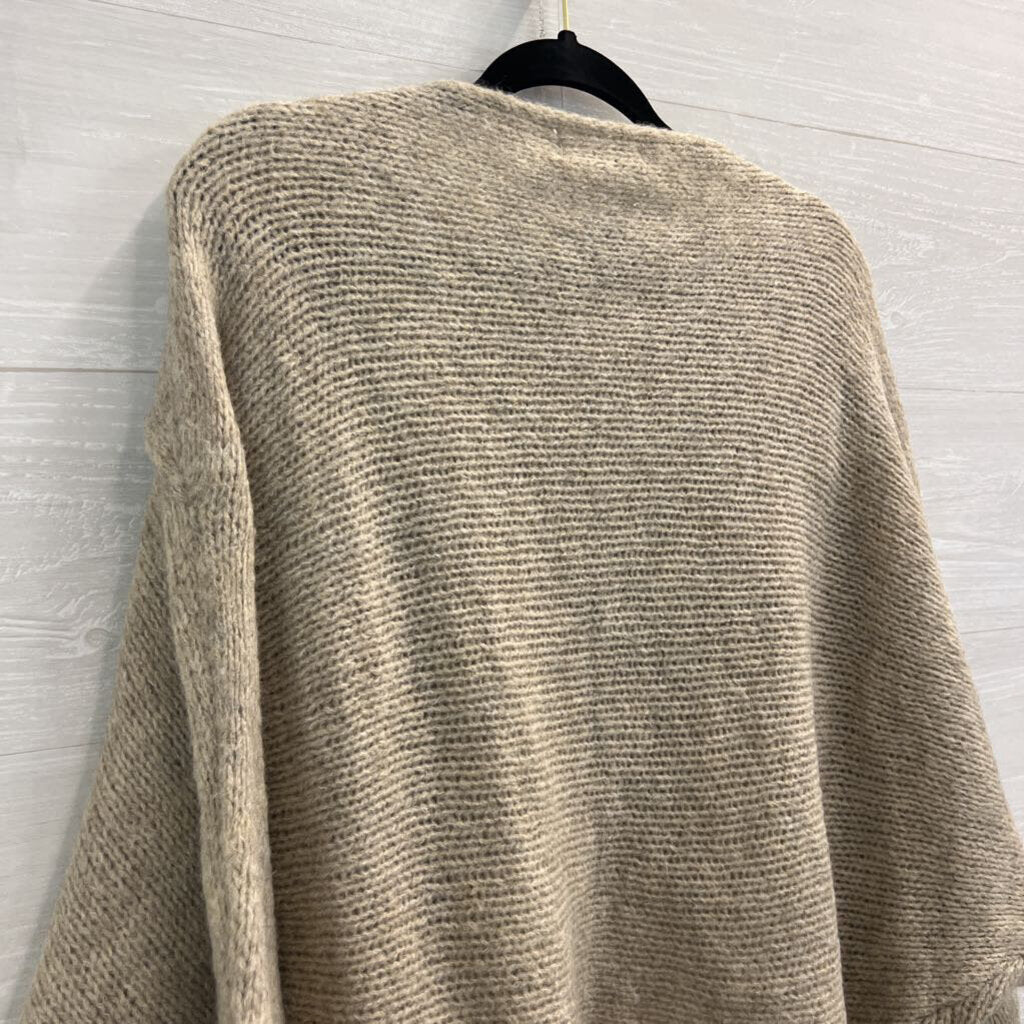 Cobblestone Living Beige Soft Knit Alessandra Wrap Sweater Medium
