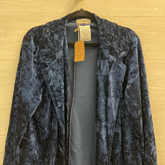 Natural Life Blue Velvet Open Front Blazer Jacket Large/ Extra Large