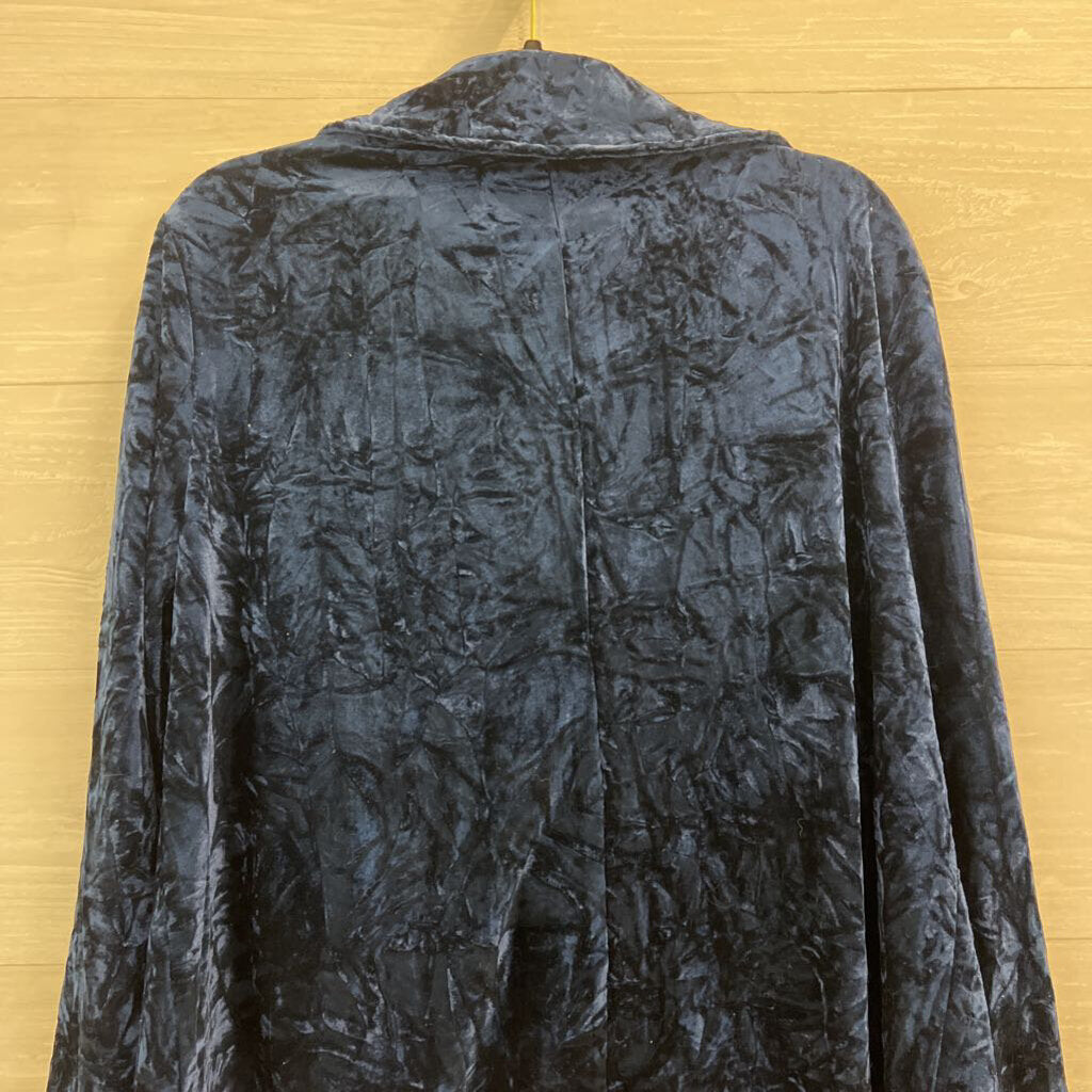 Natural Life Blue Velvet Open Front Blazer Jacket Large/ Extra Large