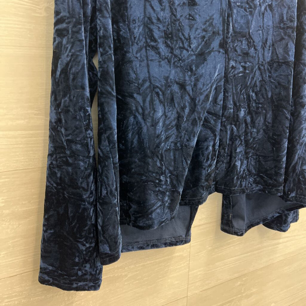 Natural Life Blue Velvet Open Front Blazer Jacket Large/ Extra Large