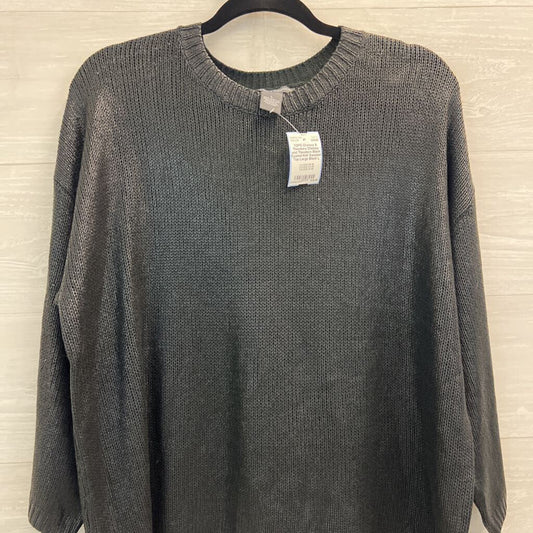 Chelsea and Theodore Black Coated Knit Sweater Top Large