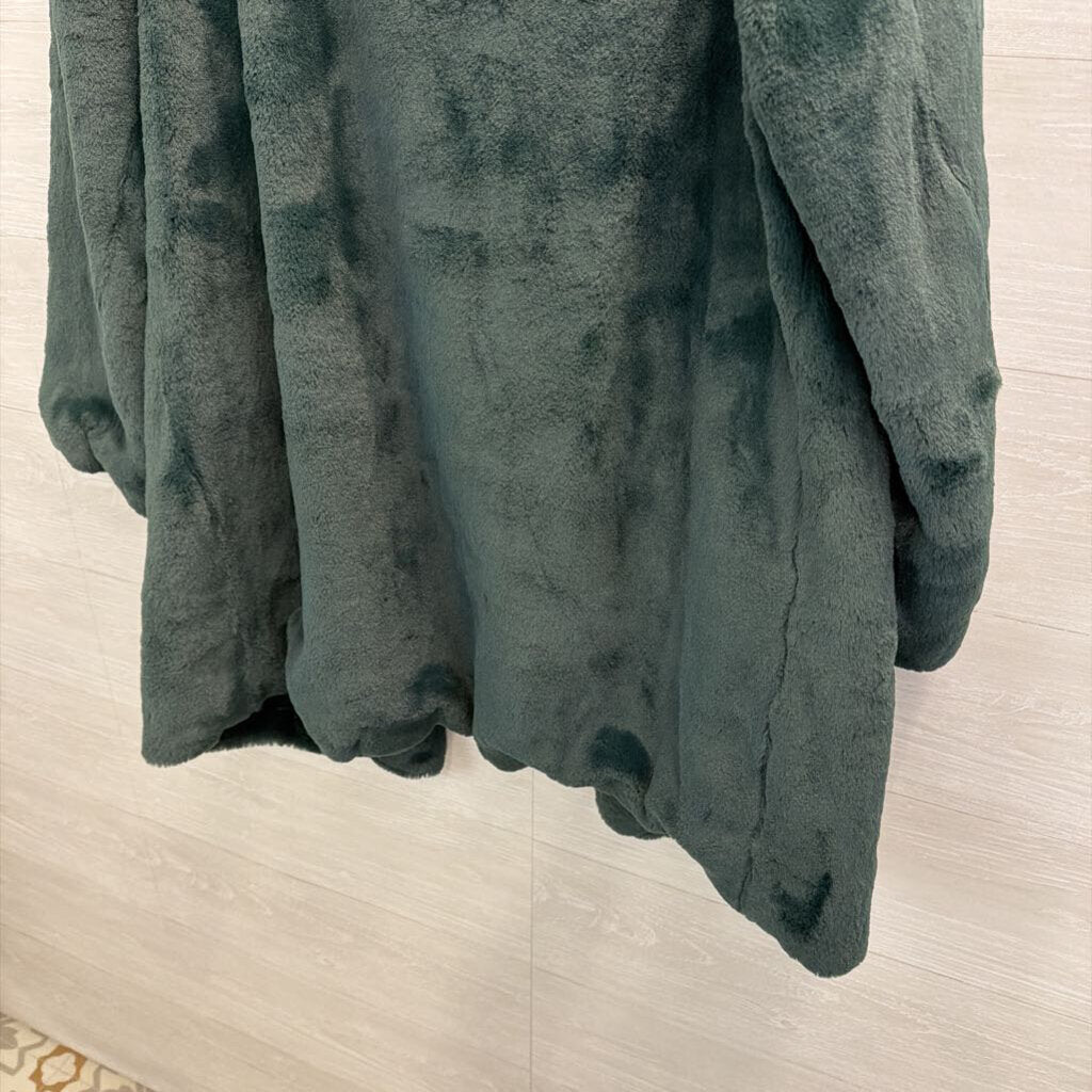 BCBG Green Faux Fur Long Jacket Extra Large