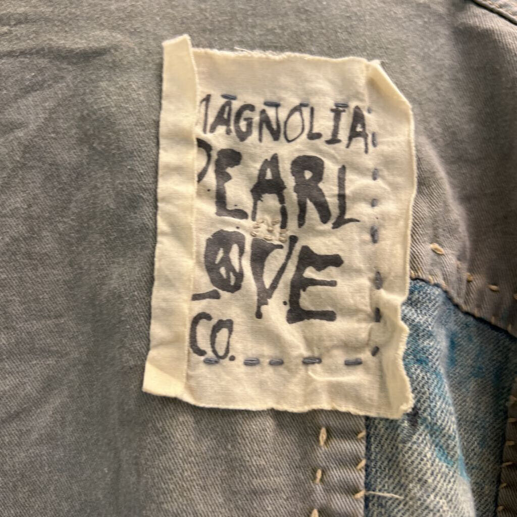 Magnolia Pearl Blue Cotton Twill Tucumcari Kimono Quilt Work Detail Jacket One Size