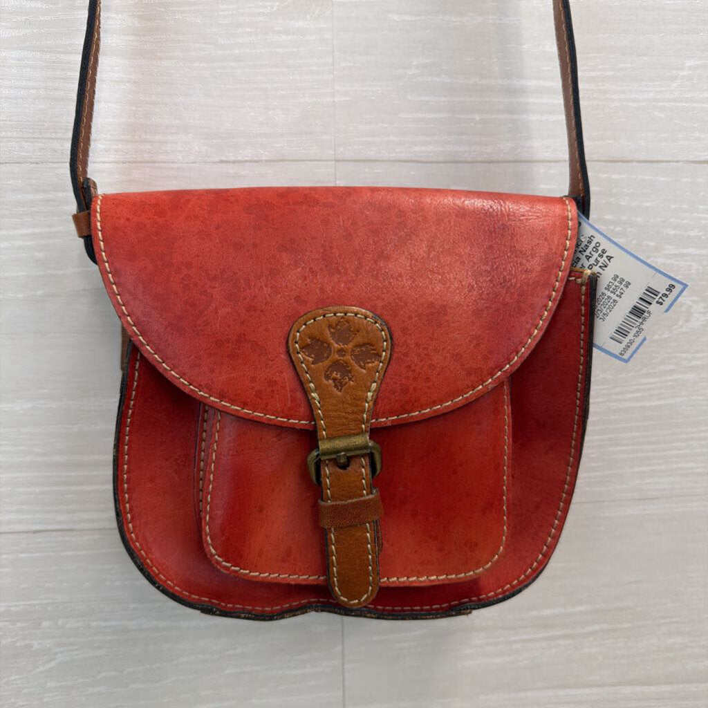 Patricia Nash Red Leather Argo Crossbody Purse