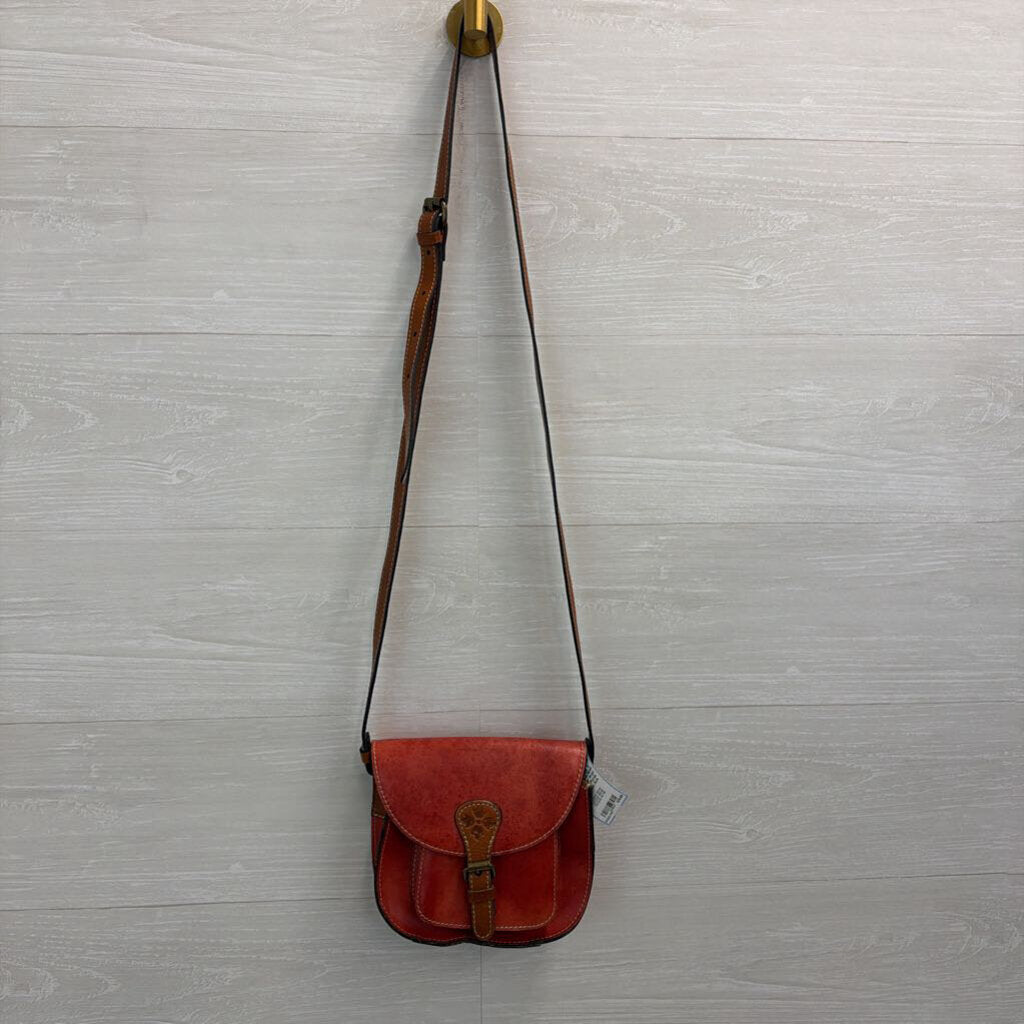 Patricia Nash Red Leather Argo Crossbody Purse