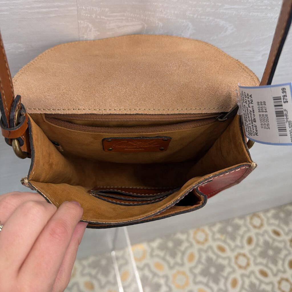 Patricia Nash Red Leather Argo Crossbody Purse