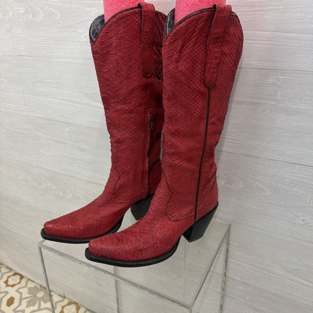 Corral Red Python Tall Boots 9