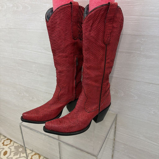 Corral Red Python Tall Boots 9