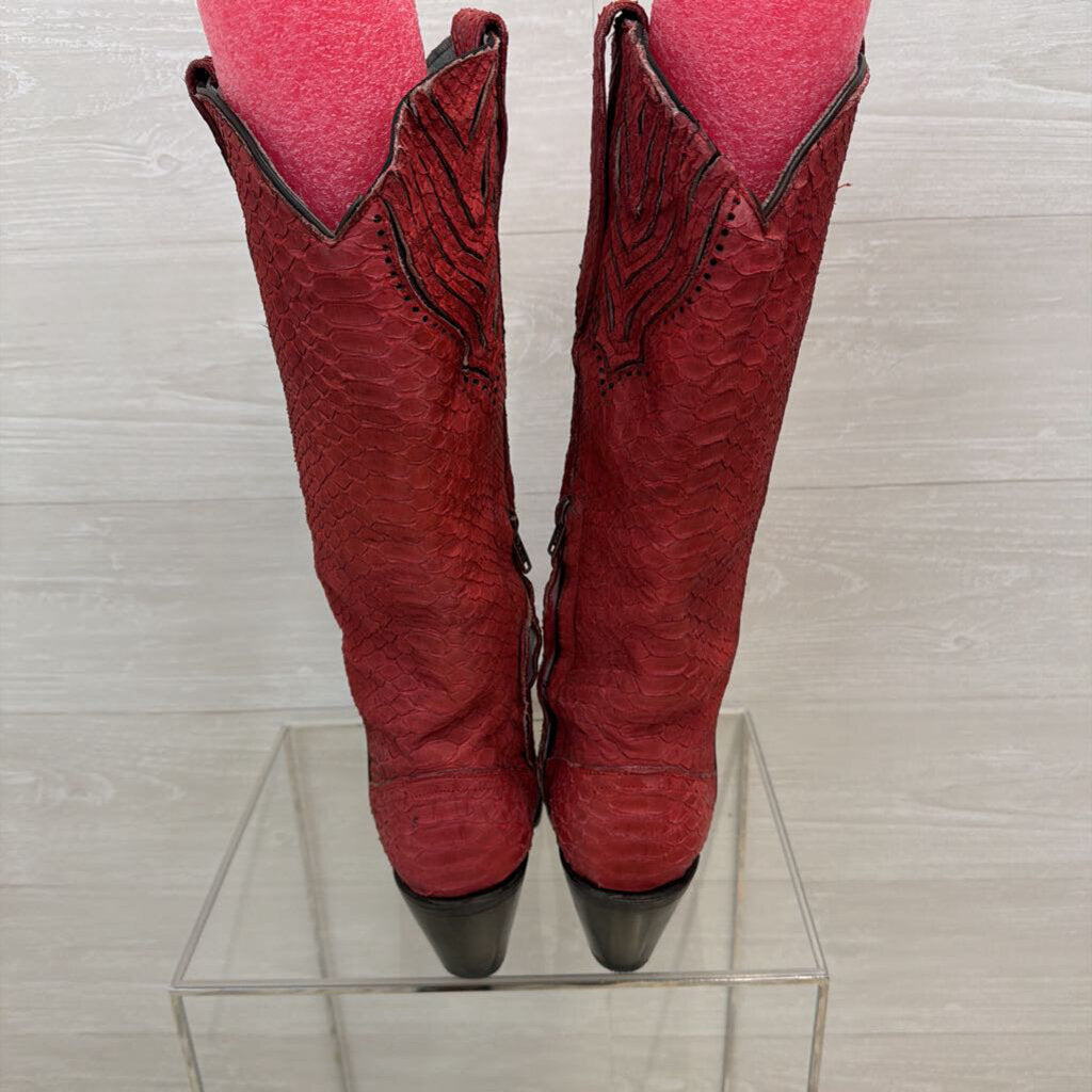 Corral Red Python Tall Boots 9