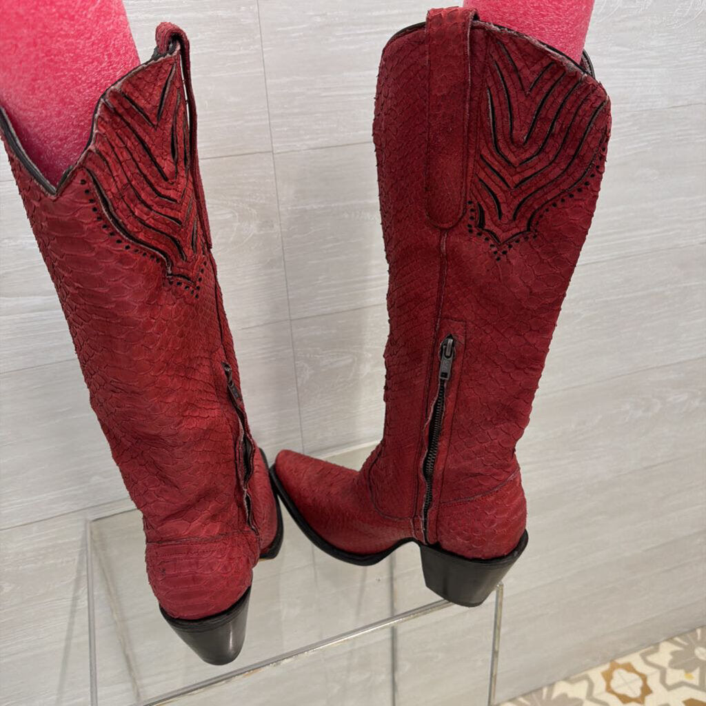 Corral Red Python Tall Boots 9