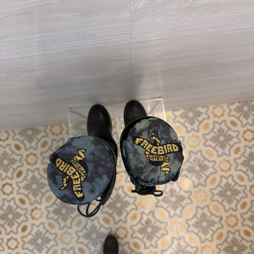 Freebird Black Leather Lace Up Back Tall Boots 8