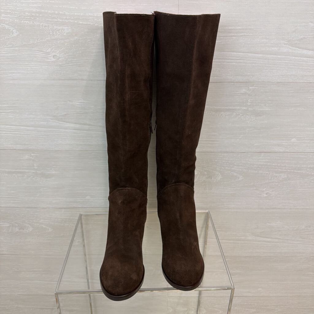 J Jill Brown Suede Stretch Back Tall Boots 9