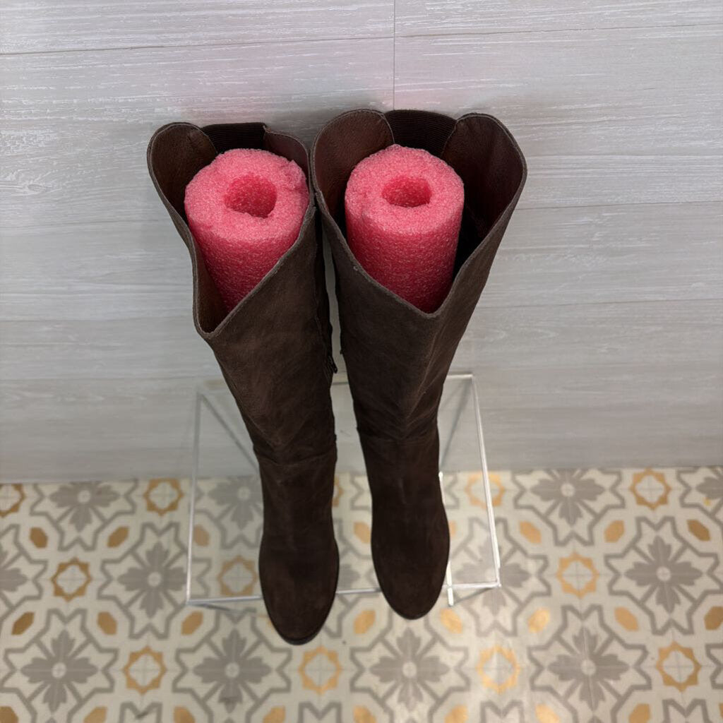 J Jill Brown Suede Stretch Back Tall Boots 9