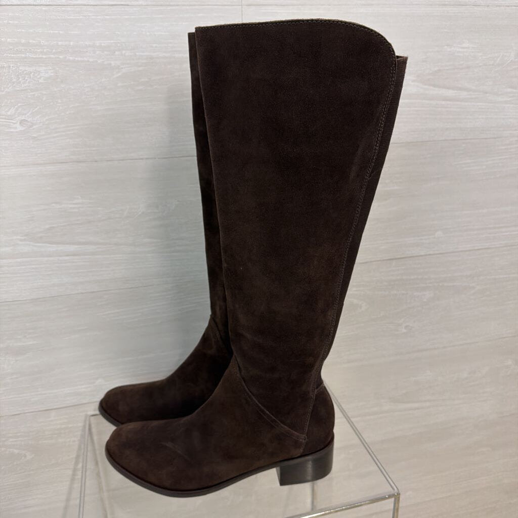 J Jill Brown Suede Stretch Back Tall Boots 9