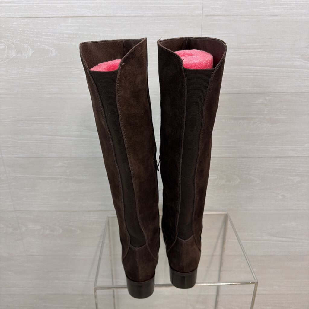 J Jill Brown Suede Stretch Back Tall Boots 9