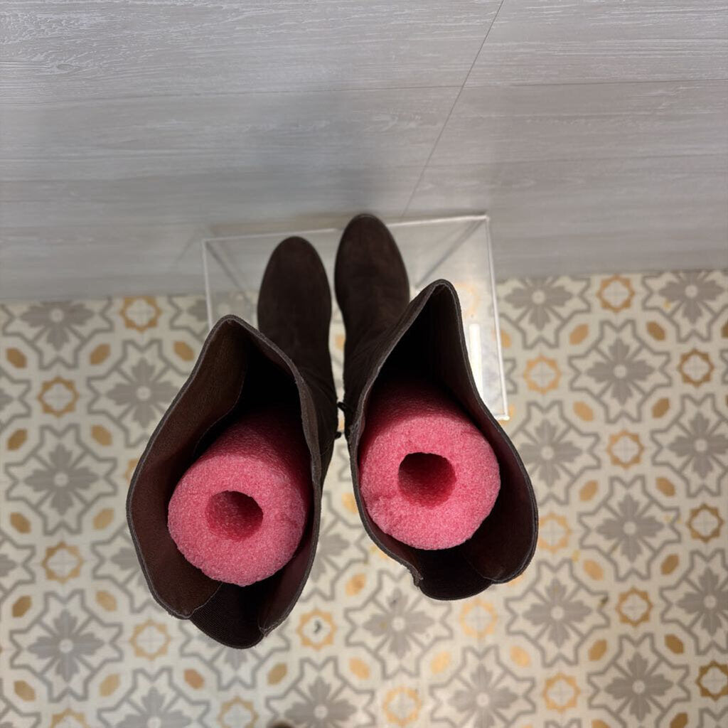 J Jill Brown Suede Stretch Back Tall Boots 9