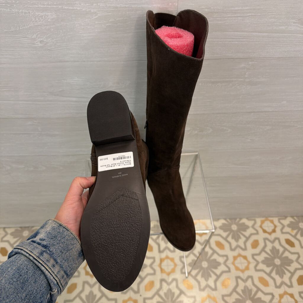 J Jill Brown Suede Stretch Back Tall Boots 9