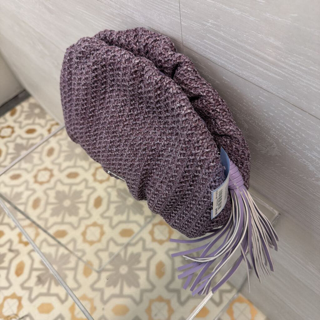 Rebecca Minkoff Purple Tassel Raffia Knit Clutch Purse