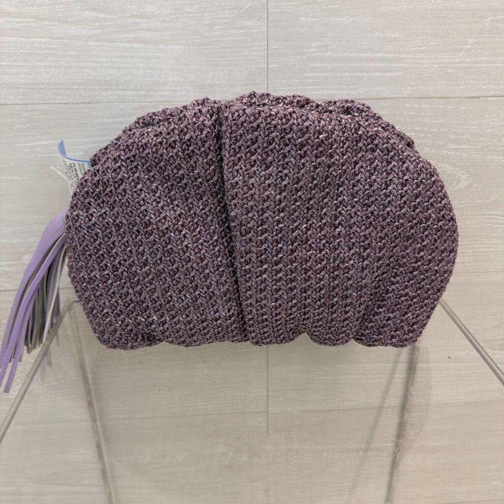 Rebecca Minkoff Purple Tassel Raffia Knit Clutch Purse