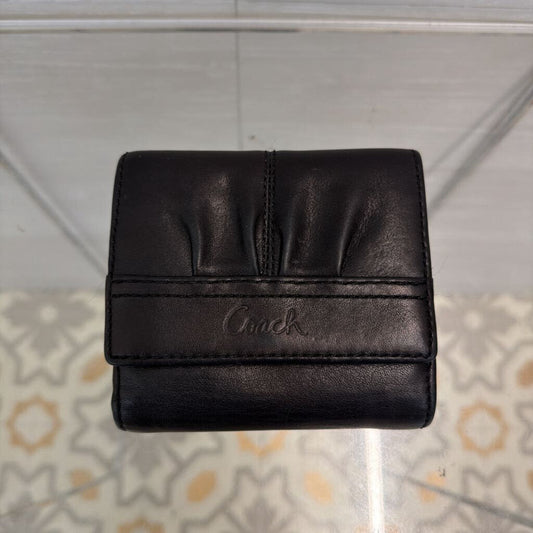 Coach Black Leather Bi Fold Wallet