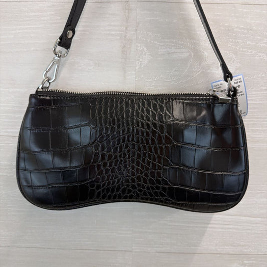 JW PEI Black Snakeskin Leather Eva Shoulder Purse