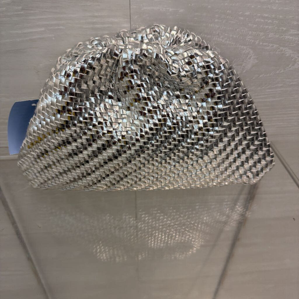 Moda Luxe Metallic Silver Woven Serena Purse