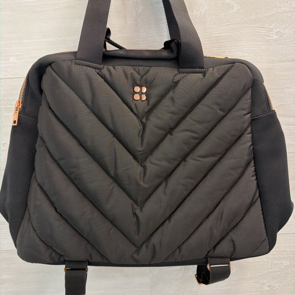 Sweaty Betty Black Quilted Icon Luxe Gym Bag