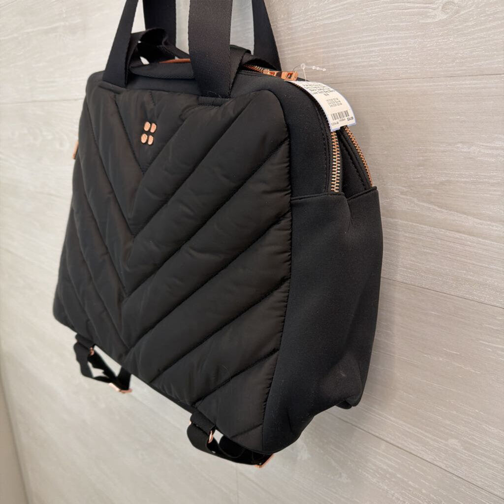 Sweaty Betty Black Quilted Icon Luxe Gym Bag