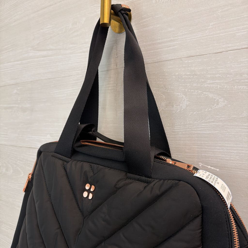 Sweaty Betty Black Quilted Icon Luxe Gym Bag