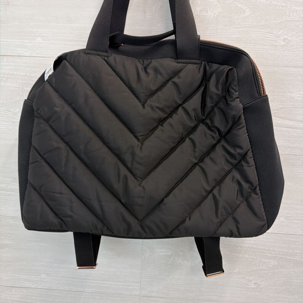 Sweaty Betty Black Quilted Icon Luxe Gym Bag