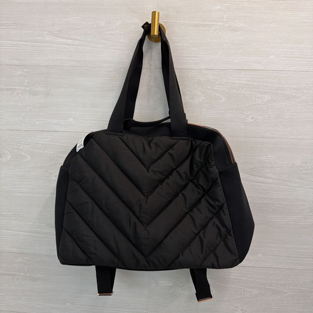 Sweaty Betty Black Quilted Icon Luxe Gym Bag