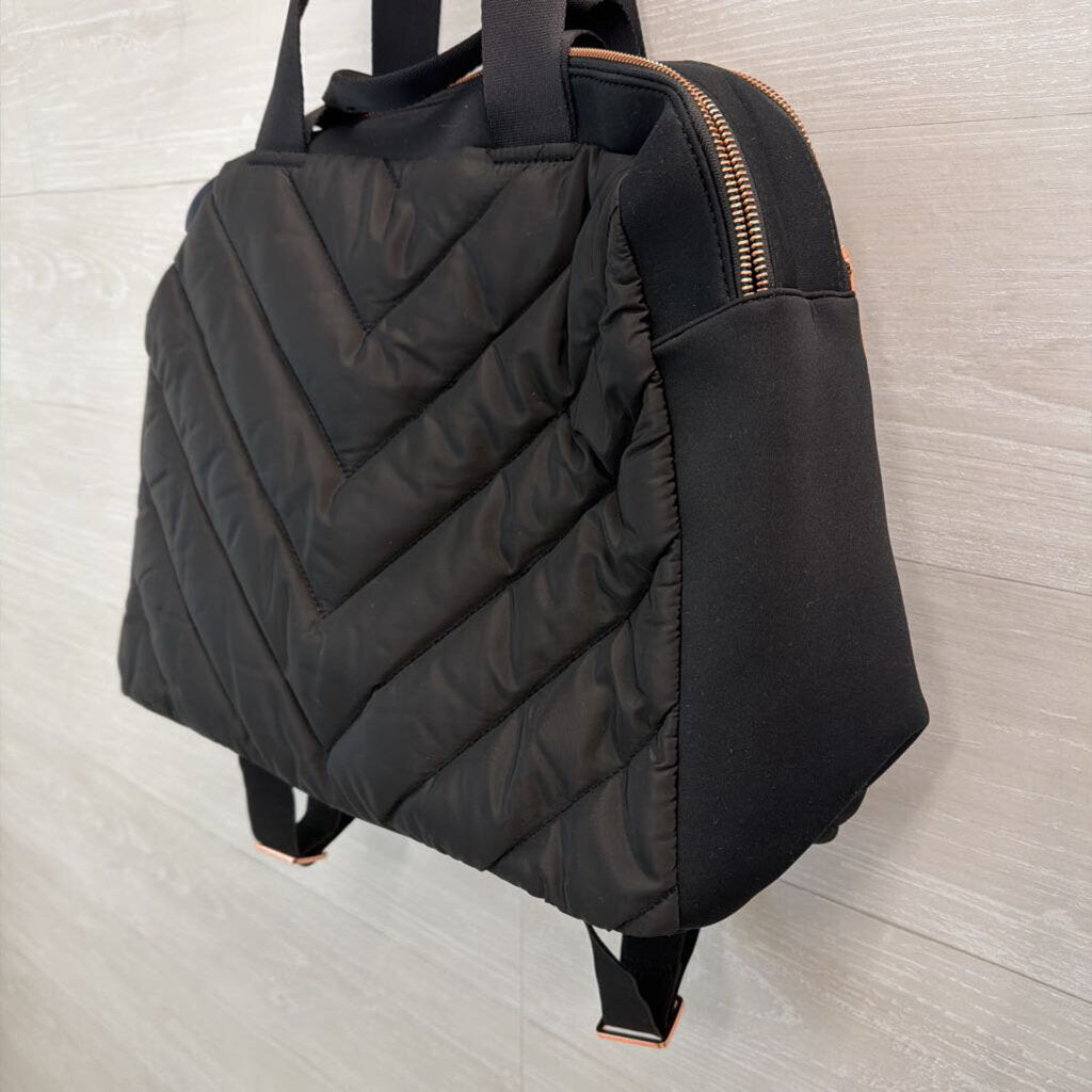 Sweaty Betty Black Quilted Icon Luxe Gym Bag