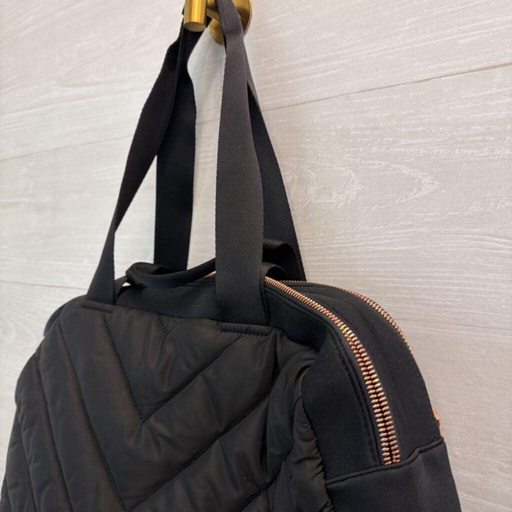 Sweaty Betty Black Quilted Icon Luxe Gym Bag