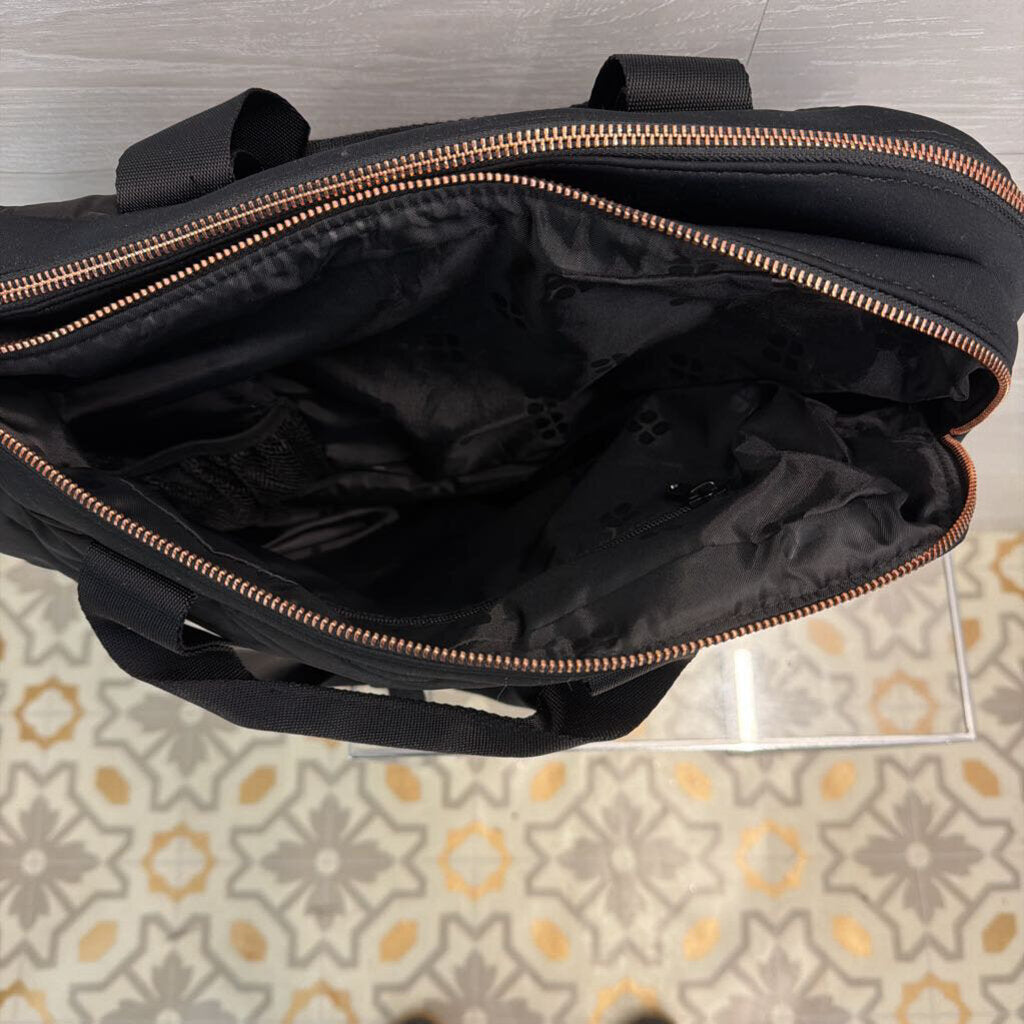 Sweaty Betty Black Quilted Icon Luxe Gym Bag