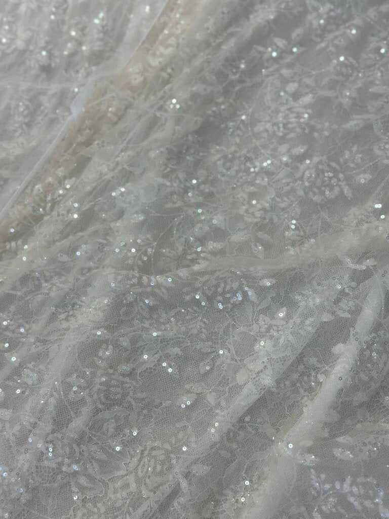 Galina Signature Ivory/ Lt Gold Sequin Beaded V Neck A Line Bridal Gown 14