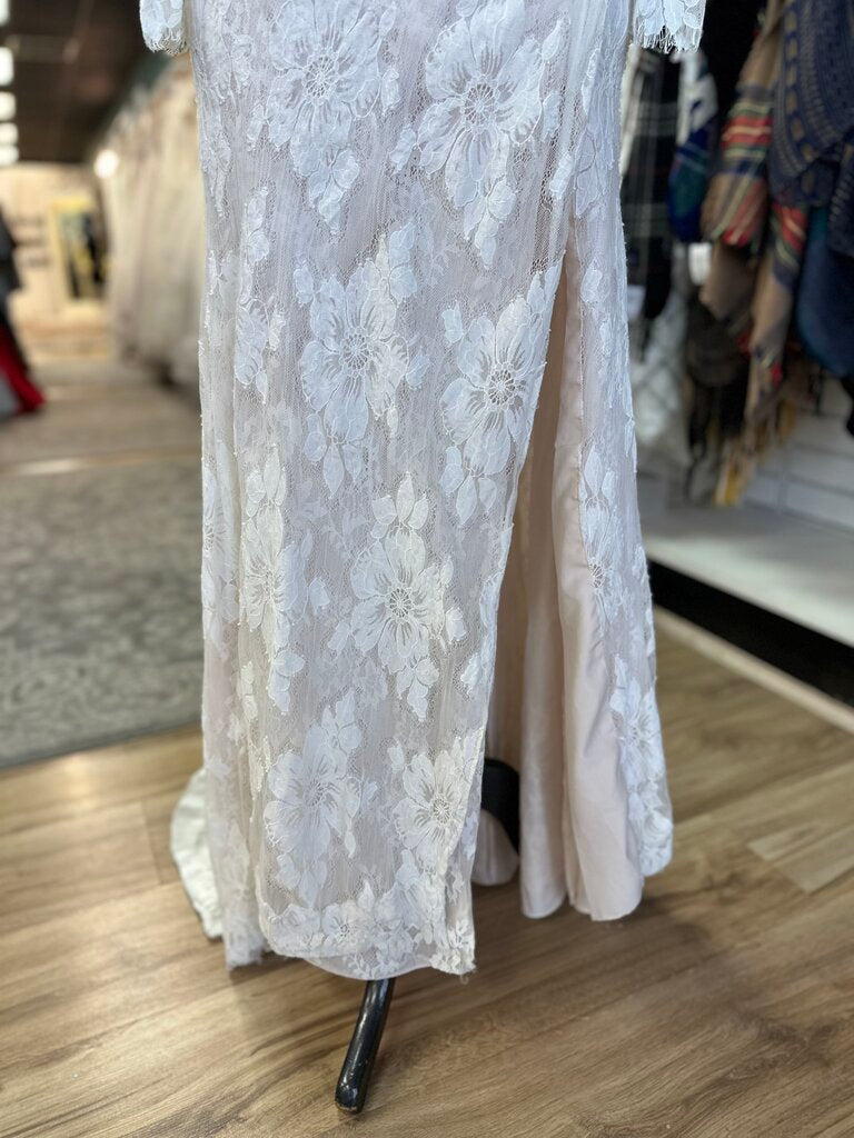 Melissa Sweet Ivory Lace Long Sleeve Bridal Gown 8