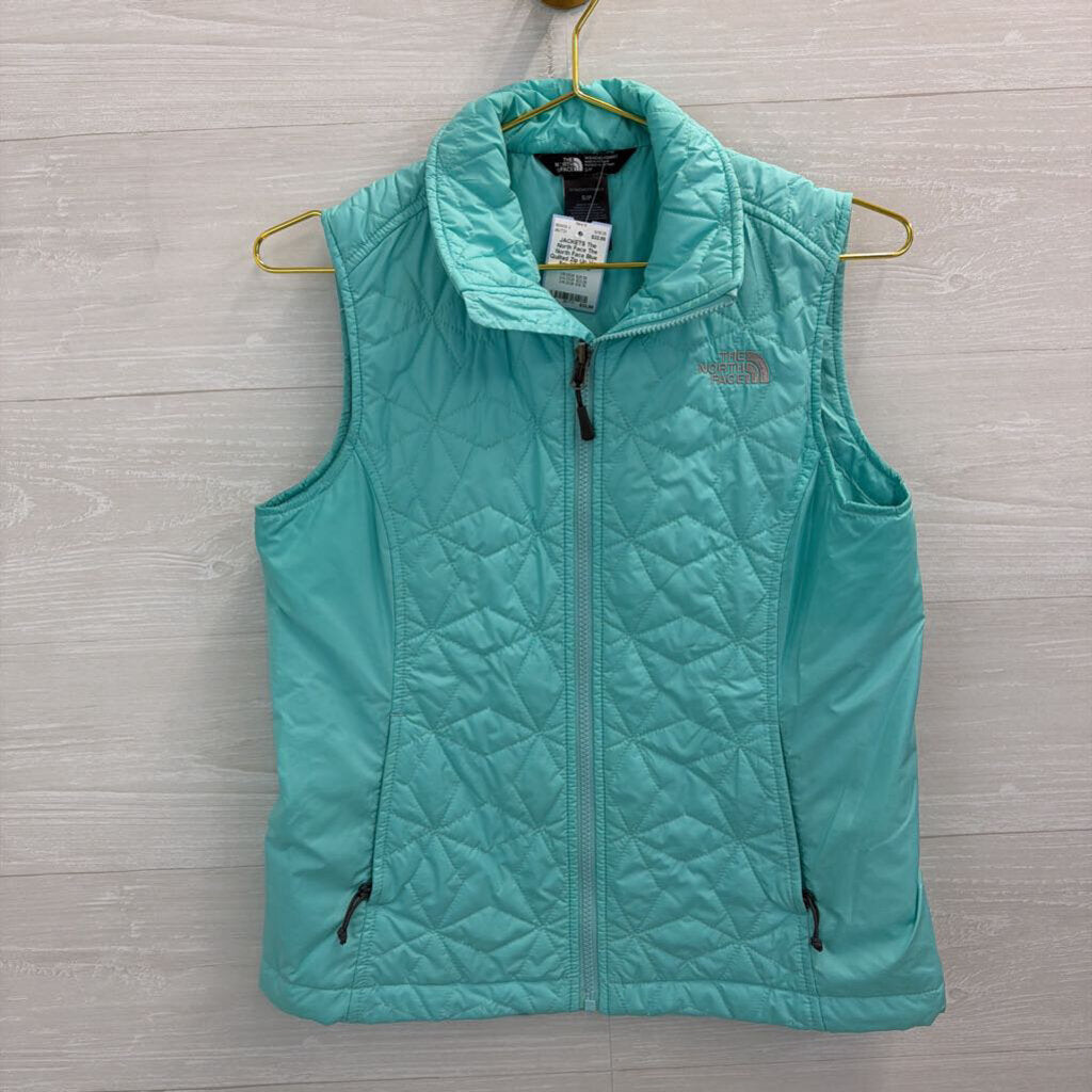 The North Face Blue Quilted Zip Up Vest Small