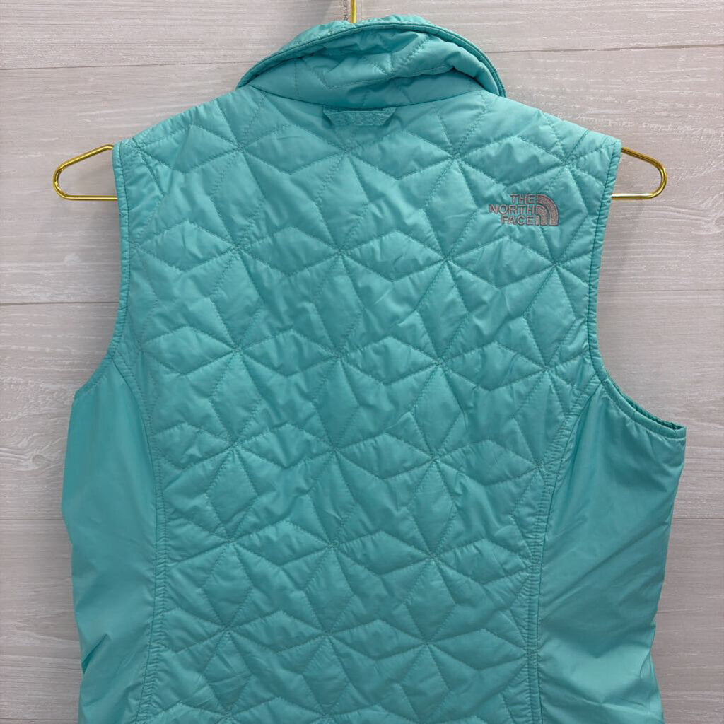 The North Face Blue Quilted Zip Up Vest Small