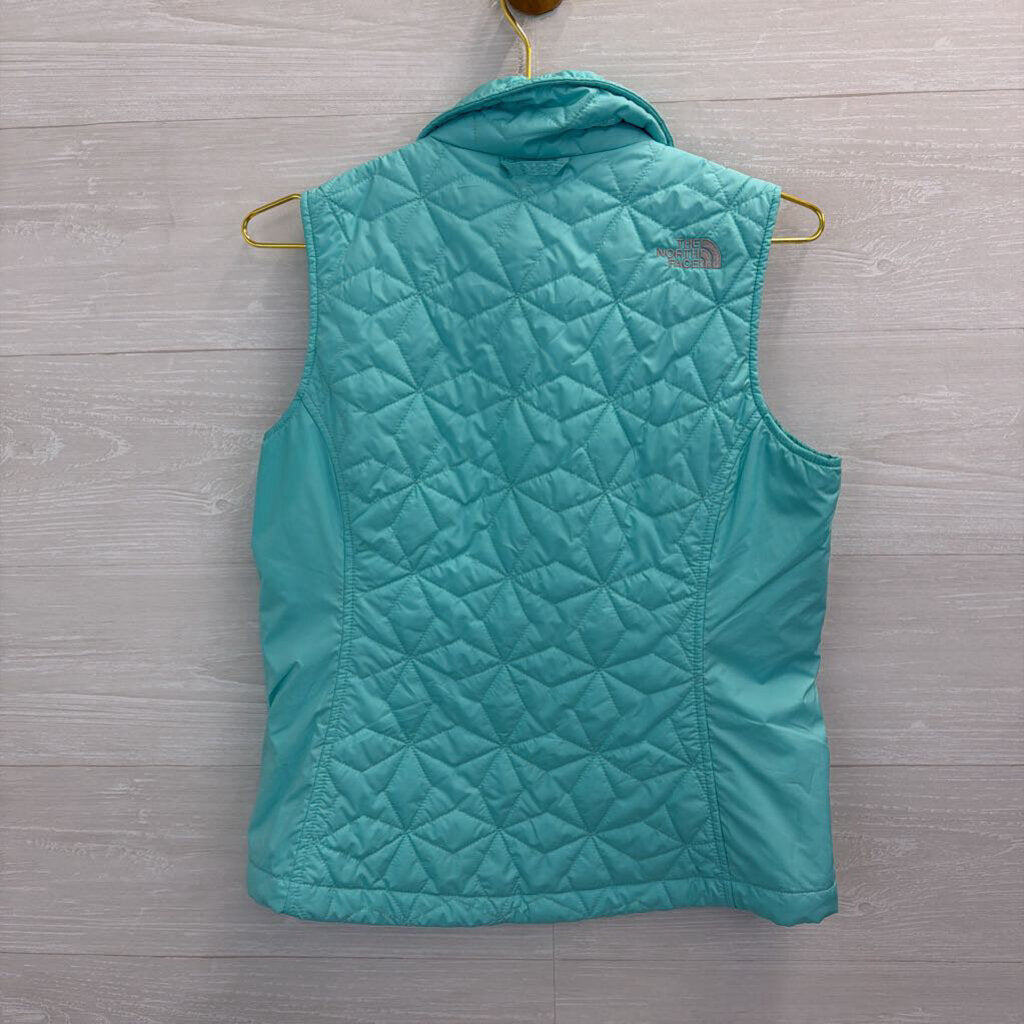 The North Face Blue Quilted Zip Up Vest Small