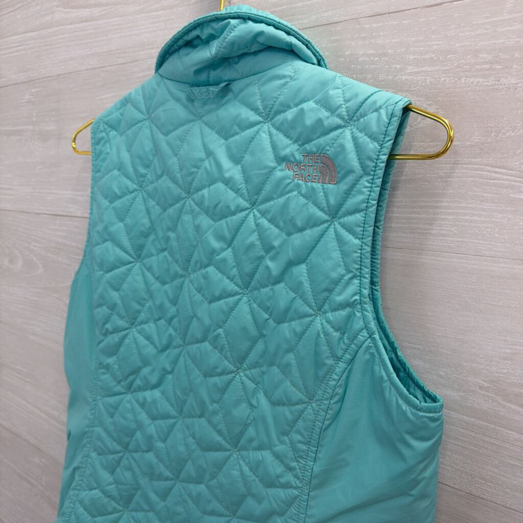 The North Face Blue Quilted Zip Up Vest Small